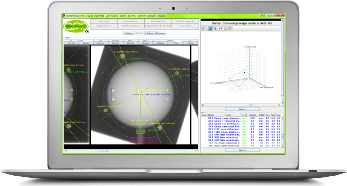 winston & lutz test qa QUALIMAGIQ modules for a fully automatic QA of the size & position of all radiation isocenters (MV,KV & CBCT) and of the gantry, collimator & couch rotation angles